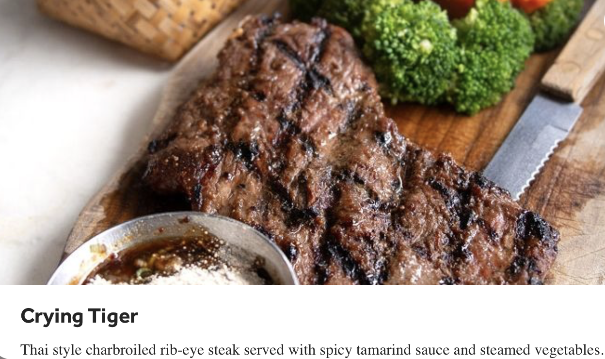 Restaurant menu item